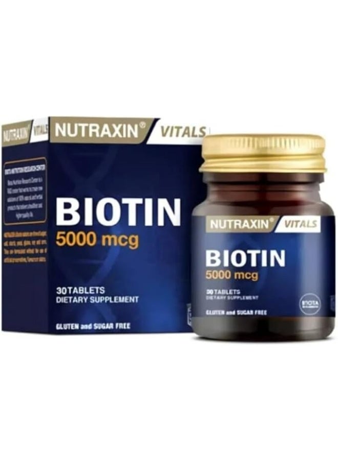 NUTRAXIN Biotin 5000 Mcg 30 Tablets - Image 1
