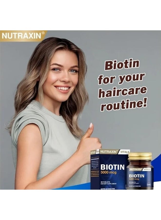 NUTRAXIN Biotin 5000 Mcg 30 Tablets - Image 2