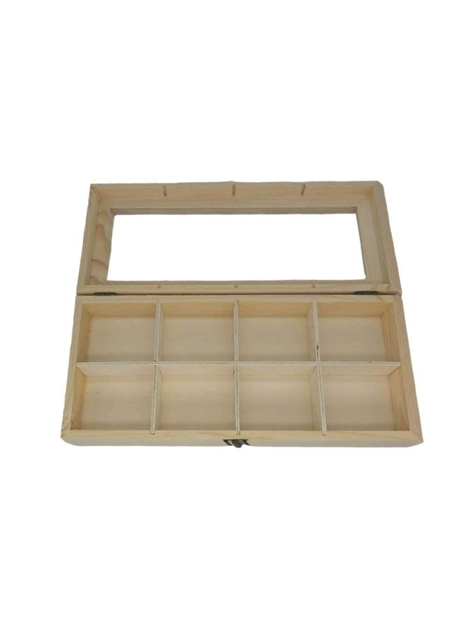 فلاي رود صندوق شاي خشبي مكون من 8 شبكات شفاف 29×13.5×5 سم - Image 2