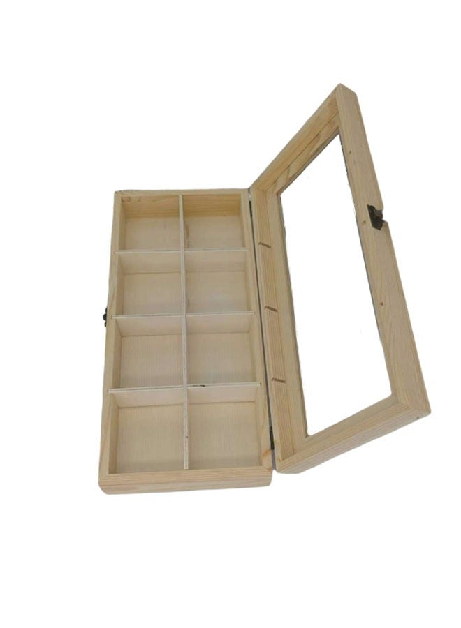 فلاي رود صندوق شاي خشبي مكون من 8 شبكات شفاف 29×13.5×5 سم - Image 3