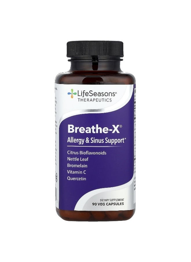 Life Seasons - LifeSeasons, Breathe-X®, Allergy & Sinus Support, 90 Veg Capsules - Image 1