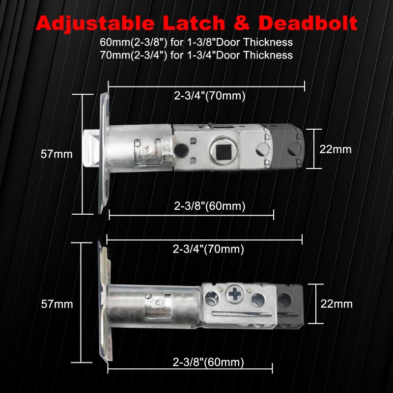 NEWBANG Brushed Nickel Double Door Handle Set,(Keyed and Dummy Set),MDHST2016SN-SET-BR-1 - Image 4