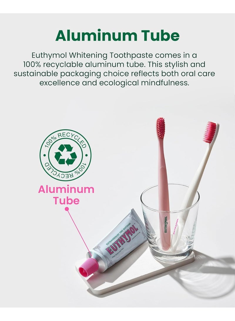 EUTHYMOL Whitening Toothpaste (3.7fl oz) - Stain Removal in 2 Weeks, Long-Lasting Freshness for Sensitive Gum & Teeth. Bad Breath, Cavity Prevention. Recyclable Aluminum Tube - Image 5