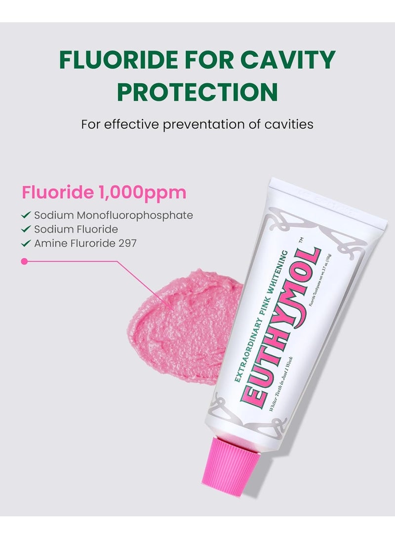 EUTHYMOL Whitening Toothpaste (3.7fl oz) - Stain Removal in 2 Weeks, Long-Lasting Freshness for Sensitive Gum & Teeth. Bad Breath, Cavity Prevention. Recyclable Aluminum Tube - Image 2
