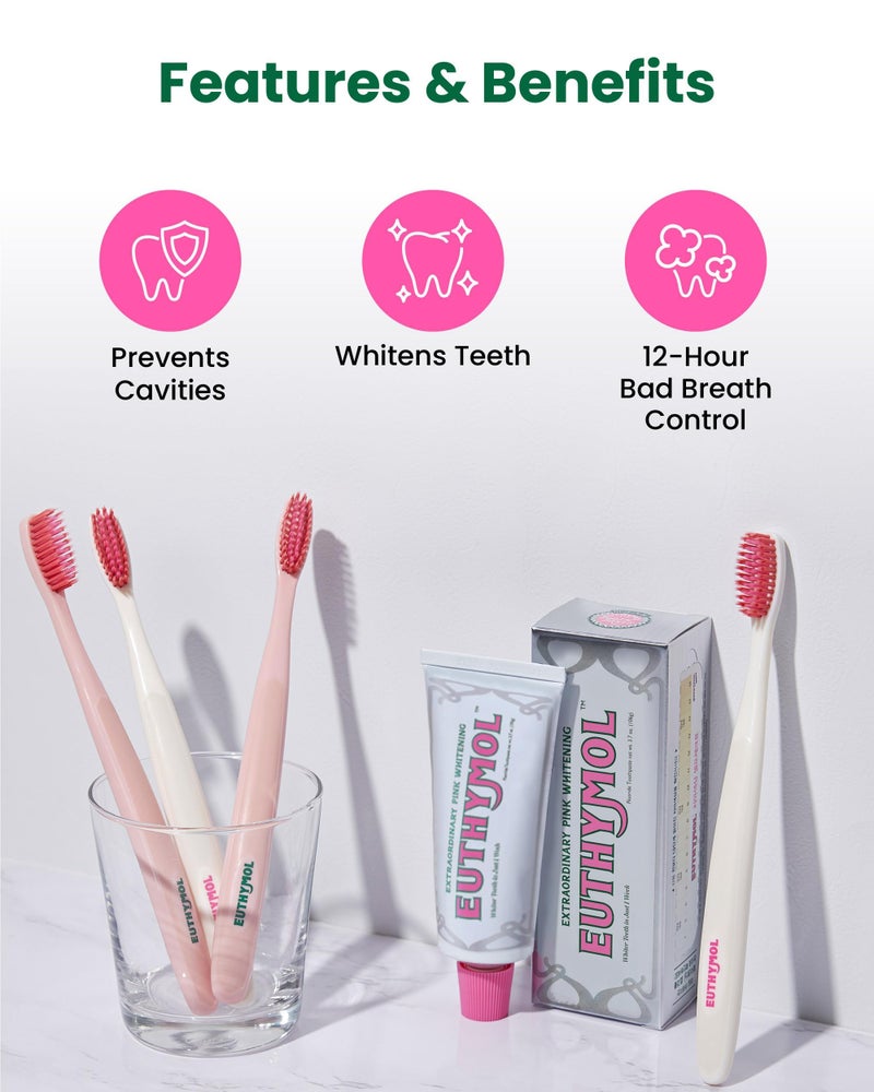 Euthymol معجون أسنان EUTHYMOL لتبييض الأسنان (3.7 أونصة سائلة) - إزالة البقع في 2 أسبوع، انتعاش طويل الأمد للثة والأسنان الحساسة. مكافحة رائحة الفم الكريهة، والوقاية من التسوس. أنبوب ألمنيوم قابل لإعادة التدوير. - Image 3