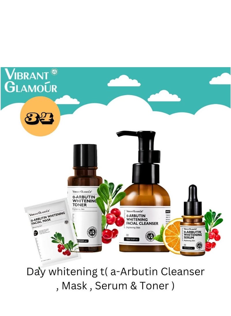 Vibrant Glamour - Vibrant glamour Day whitening t( a-Arbutin Cleanser , Mask, Serum & Toner ) - Image 1