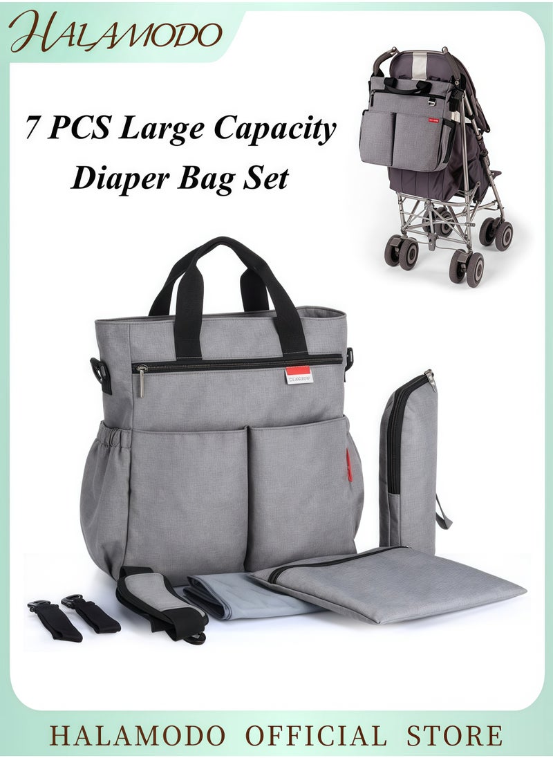 HALAMODO - Multi-Function Large Capacity Waterproof Diaper Bag Fashionable Backpack and Tote Bag Baby Essential Storage Bag Comfortable Durable Design - Image 1