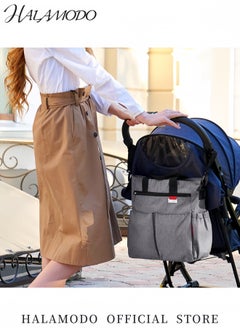 HALAMODO Multi-Function Large Capacity Waterproof Diaper Bag Fashionable Backpack and Tote Bag Baby Essential Storage Bag Comfortable Durable Design  - Image 3