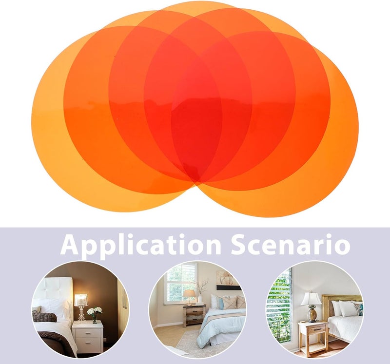 15pcs Ambient Lighting Tint Circles - 60mm Light Blocking Gel Discs - Color Correction Film Sheets - Adhesive Diffuser Filters for Mood Lighting Decor Orange - Image 4