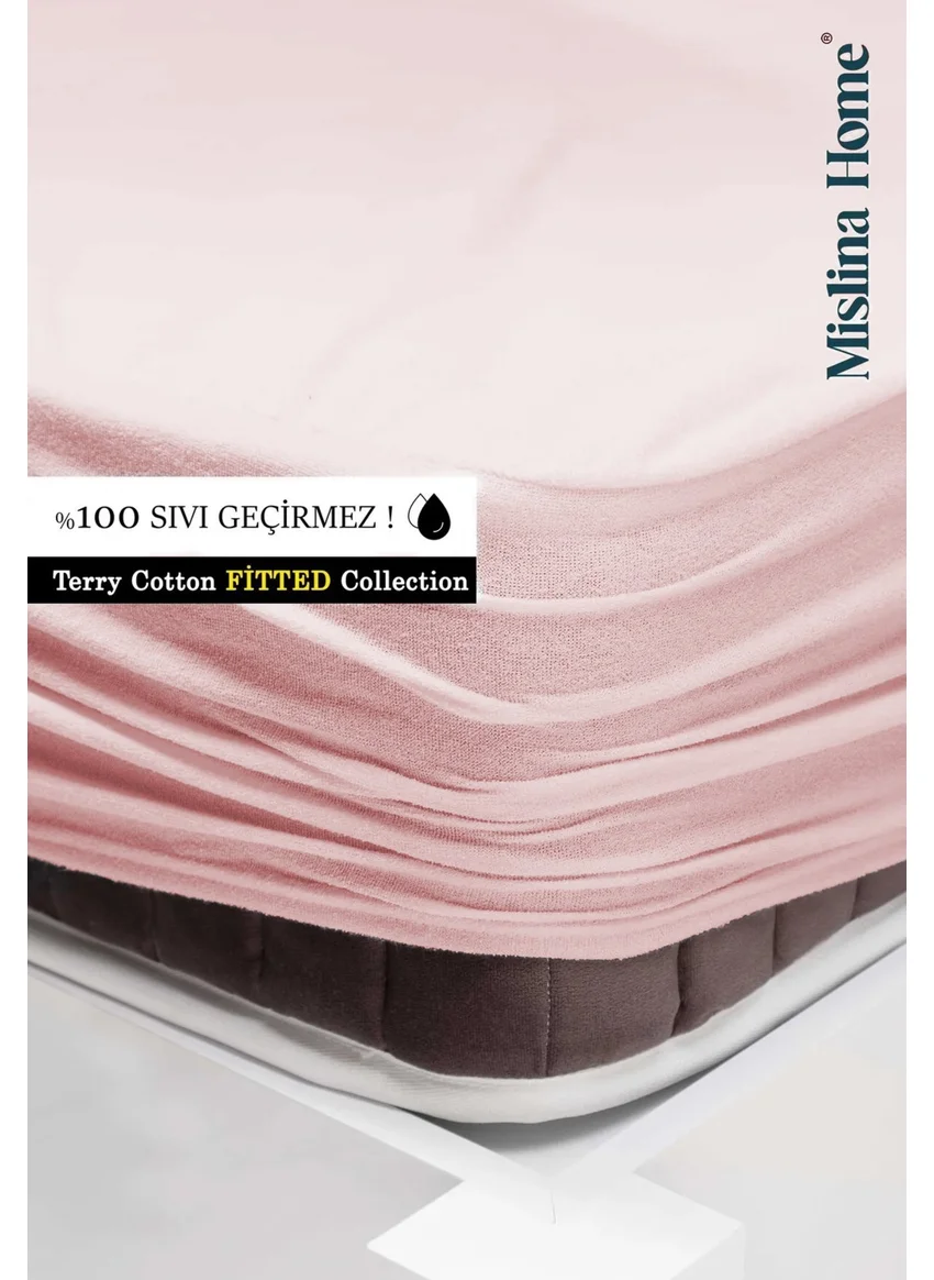 Mislina Home Terry Cotton Pink Cotton Liquid Waterproof Fitted Full Edge Baby Kids Mattress Protector Mattress Protector