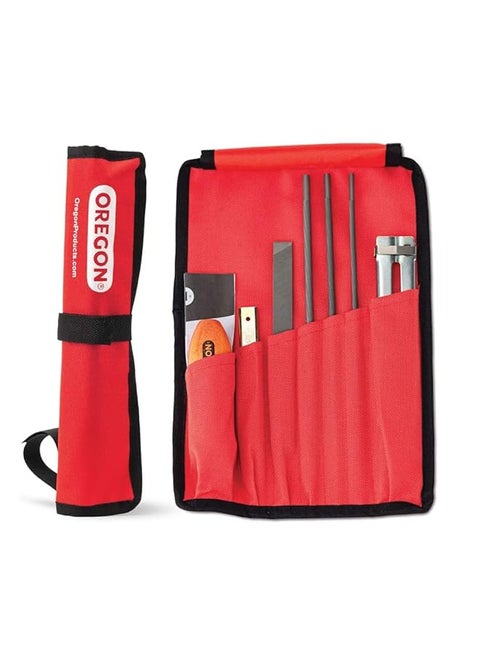Universal Chainsaw Field Sharpening Kit Includes 5/32 Inch 3/16 Inch And 7/32 Inch Round Files 6 Inch Flat File Handle Filing Guide And Travel Pouch 617067