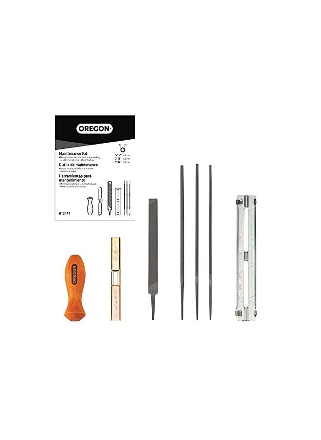 Oregon - Universal Chainsaw Field Sharpening Kit Includes 5/32 Inch 3/16 Inch And 7/32 Inch Round Files 6 Inch Flat File Handle Filing Guide And Travel Pouch 617067 - Image 1