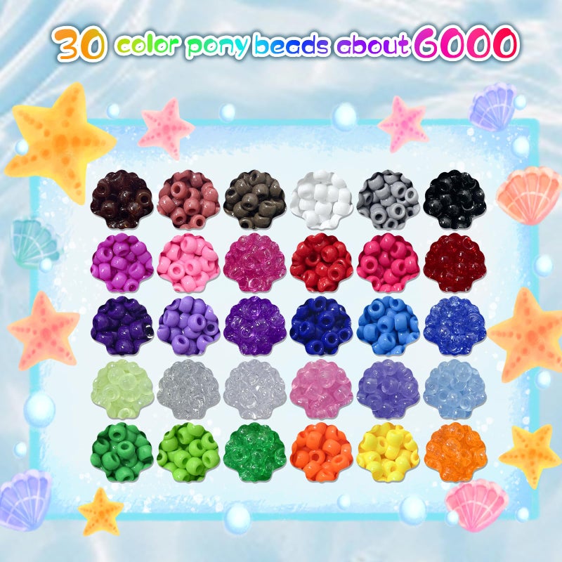 JULIMAIDONG 5700Pcs Pony Beads Bulk,30 Colors Rainbow Kandi Bead for Hair Braiding Friendship Bracelet Making Kandi Jewelry Key Chains DIY Crafts Chirstmas Gifts - Image 4