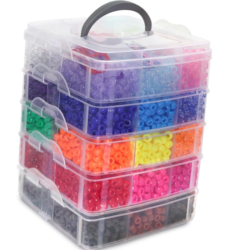 JULIMAIDONG 5700Pcs Pony Beads Bulk,30 Colors Rainbow Kandi Bead for Hair Braiding Friendship Bracelet Making Kandi Jewelry Key Chains DIY Crafts Chirstmas Gifts - Image 1