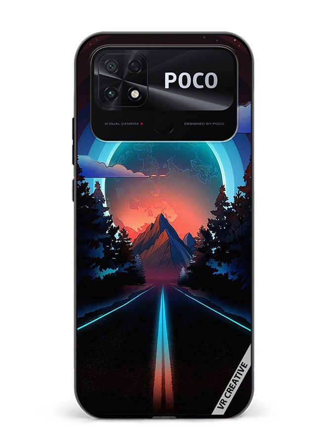 VR CREATIVE Protective Case Cover For Xiaomi Poco C40 Road To Paradise Design Multicolour - Image 1