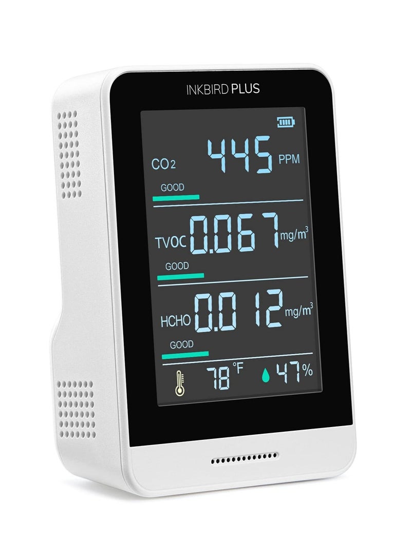 INKBIRD InkbirdPlus Air Quality CO2 Monitor AK3 Indoor CO2 Meter Accurate Tester for Formaldehyde(HCHO) TVOC Temperature and Relative Humidity Real Time Gas Detector 350~2000ppm Range  - Image 1