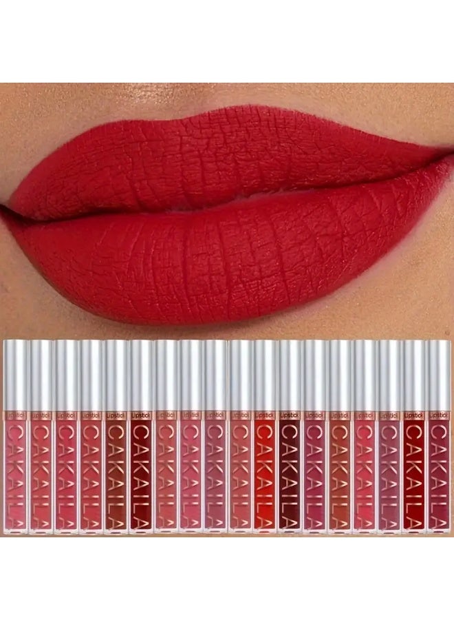 CAKAILA 6pcs CAKAILA Velvet Matte Lipstick Set - Long-Lasting, Waterproof, Sweat-Resistant, Non-Stick Cup, Non-Fading, Easy Color Application, All Skin Types, Adult, Red Shade Series - Image 3