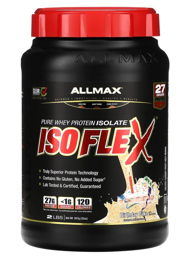 Allmax آيسوفليكس® بروتين مصل اللبن النقي كعكة عيد الميلاد مع الرشات 2 رطل (907 جرام)