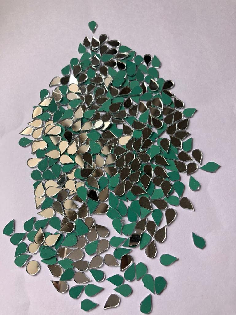 Kavya Fashion Teardrop Shape Mirror kit for Jewellery MakingOther Craft Work Like Project lippan Art mud WorkTotal200 PieceFree Fabric Glue Cone Teardrop