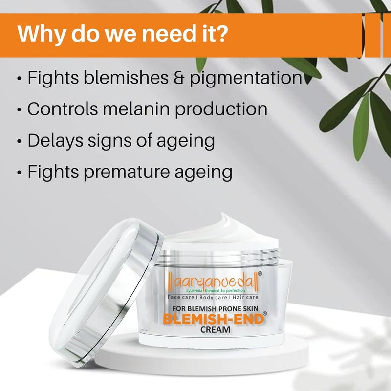 Aryanveda 24 Carat Gold Bleach Cream 400 gm And Blemishend Unisex Anti Blemish and Pigmentation Face Cream For AntiAgeing All Skin Type 50g - Image 4