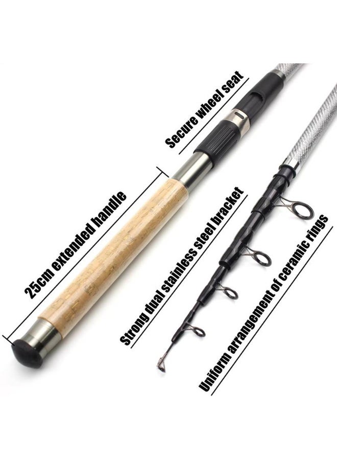 Cross Cross Light Weight Strong Carbon Fiber Heavy Action Telescopic Spinning Fishing Rod High Density Carbon Brown, Black Fishing Rod  (210 cm, 0.238 kg, Brown, Black) - Image 2