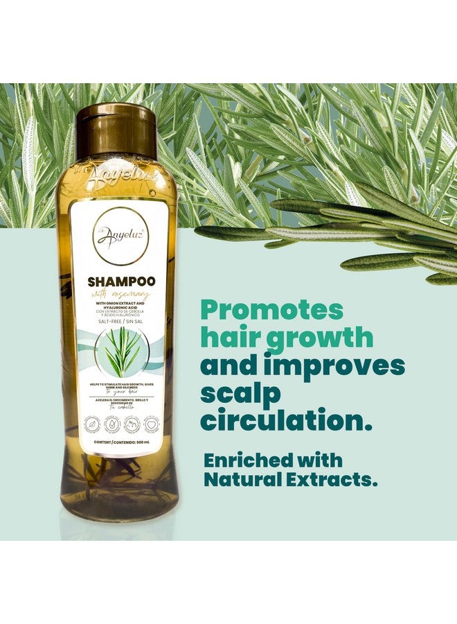 ANYELUZ Rosemary Shampoo And Aloe Conditioner Set, Volume And Hydration For Your Hair, With Hyaluronic, Argan Oil And Rosemary, Moisturizes And Enhances Shine  - Image 2