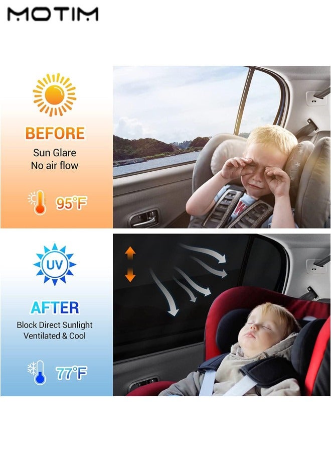 Motim Car Side Window Sun Shades Privacy Curtains, Magnetic Car Window Sunshades, 100% Blocks Light/UV Rays, Car Window Covers Blinds for Breastfeeding, Taking a nap, Changing Clothes, Camping, 4 Pcs - Image 4