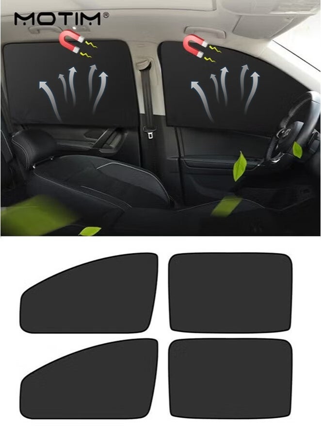 موتيم ستائر خصوصية للنافذة الجانبية للسيارة، ستائر مغناطيسية للنافذة الجانبية للسيارة، تحجب الضوء/الأشعة فوق البنفسجية بنسبة 100٪، ستائر للنافذة الجانبية للسيارة للرضاعة الطبيعية، أخذ قيلولة، تغيير الملابس، التخييم، 4 قطع - Image 1