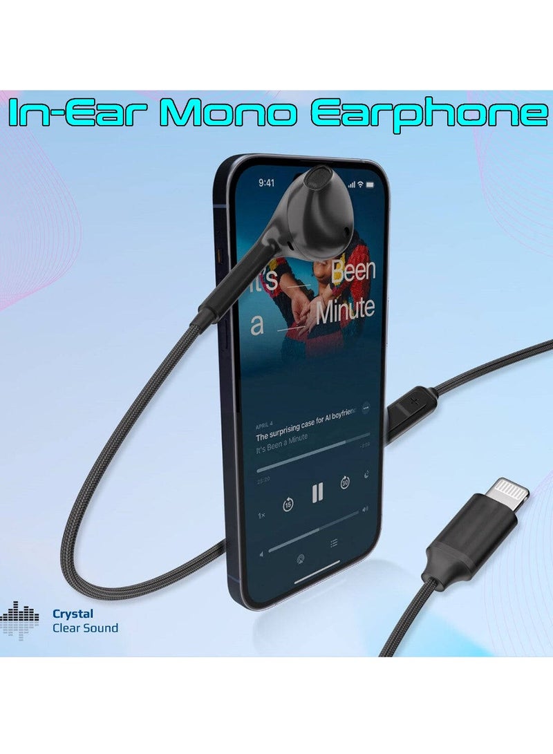 ليفور سماعة سلكية أحادية (أذن واحدة) ستيريو مع موصل Lightning، Desert LEW23 - أسود - Image 3