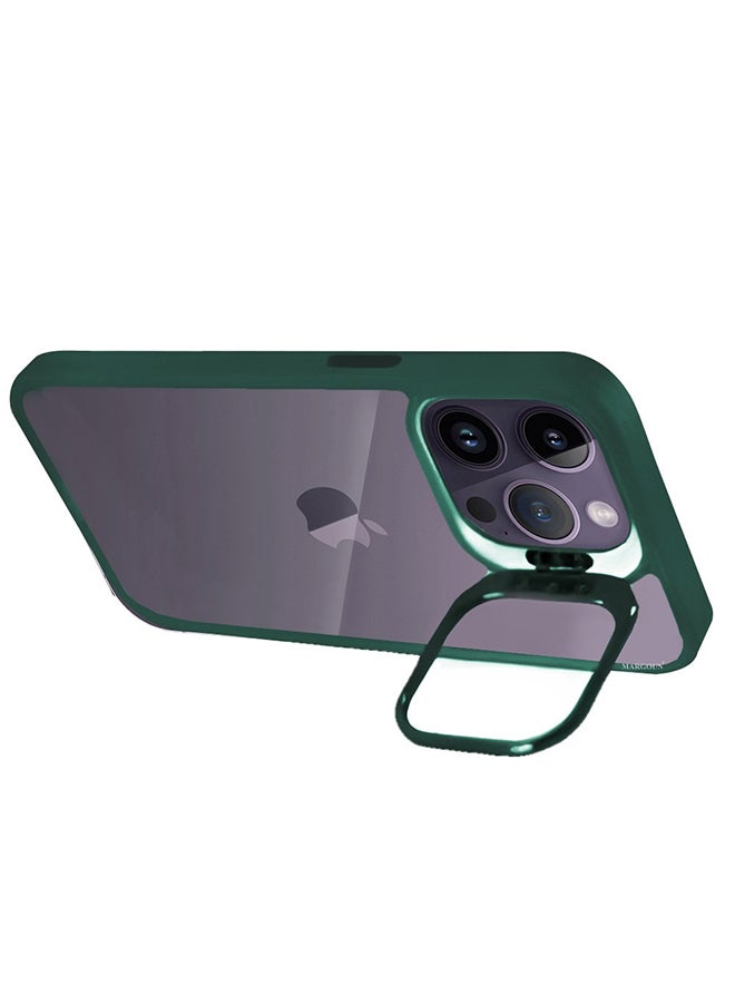 CATANES 2 Pack iPhone 14 Pro Case Cover and Lens Protector and Screen Protector Built-in Camera Stand and Compatible with MagSafe Full Body Shockproof Case Clear Green - Image 3