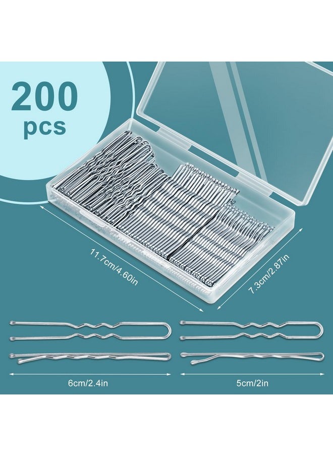 TsMADDTs TsMADDTs Hair Pins Kits, 100PCS Silver Bobby Pins for Women, 100PCS U Shaped Hair Pins for Buns, Silver Hair Pins for Hair Styling with Box, 2.4 Inch & 2 Inch  - Image 2