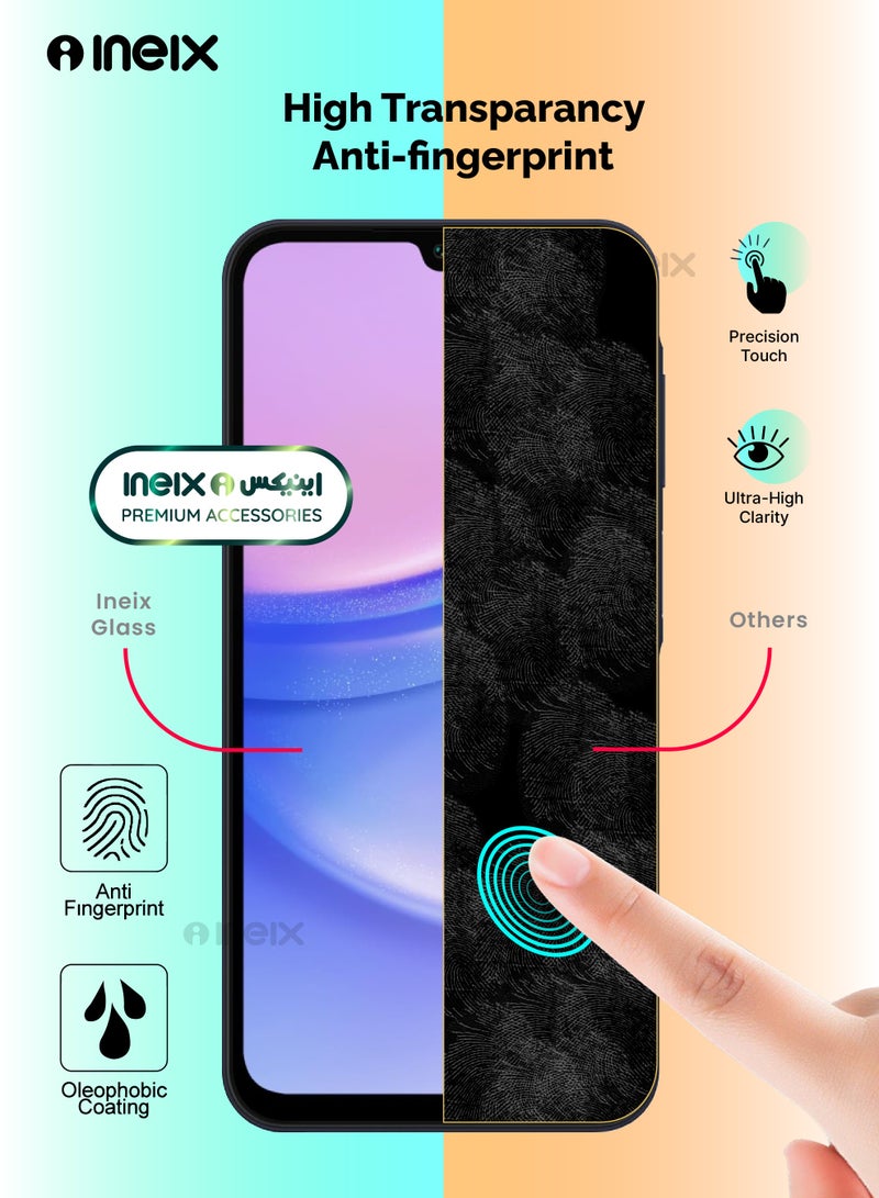 إينيكس واقي شاشة منحني من الزجاج المقوى بالغراء الكامل من قطعتين لهاتف سامسونج جالكسي ايه15-شفاف/أسود - Image 3