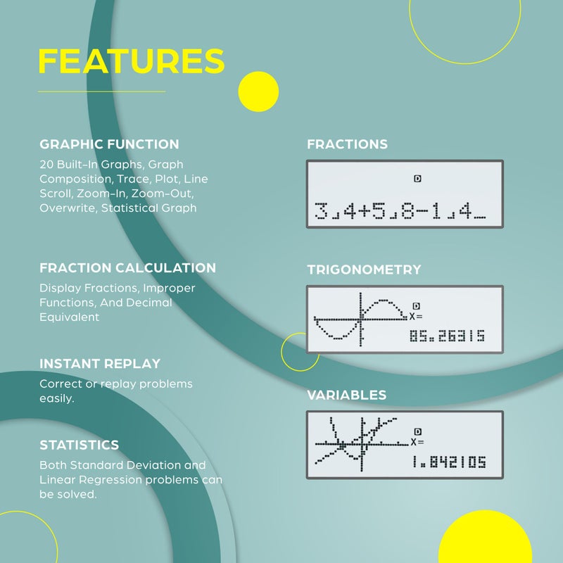 CATIGA Tovo Scientific Calculator With Graphing Functions  Multiple Modes  360 Functions  Large Screen  Intuitive Interface For Beginners  High School & Advanced Courses  Ts-259 (Developed By Catiga) - Image 2