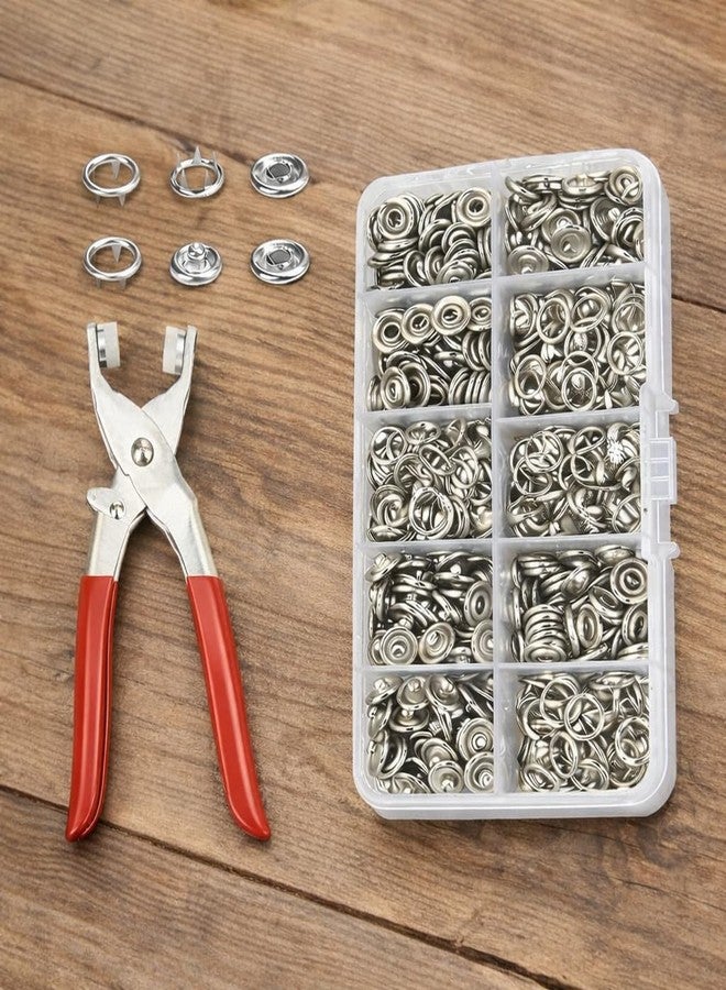 PRAYAN ENTERPRISE Snap Button Kit with Hand Press Tool and Multi-Color Metal Snap Fasteners in Plastic Storage Box (Silver) - Image 3
