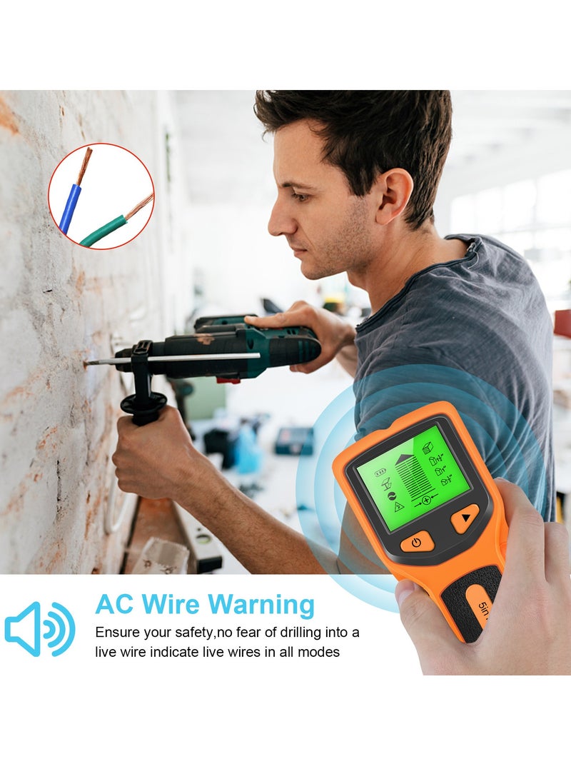 Stud Finder Wall Scanner - 5 in 1 Stud Detector with Intelligent Microprocessor Chip and HD LCD Display, Stud Sensor Beam Finders for the Center and Edge of Wood AC Wire Metal Studs Joist Pipe - Image 5