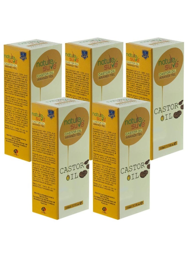 نيتشر شور زيت الخروع Nature Sure™ (Ricinus communis) - 5 عبوات (سعة 110 مل لكل منها) - Image 1