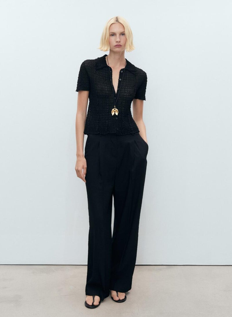 MANGO Wide Leg Pleated Pants  - Image 5