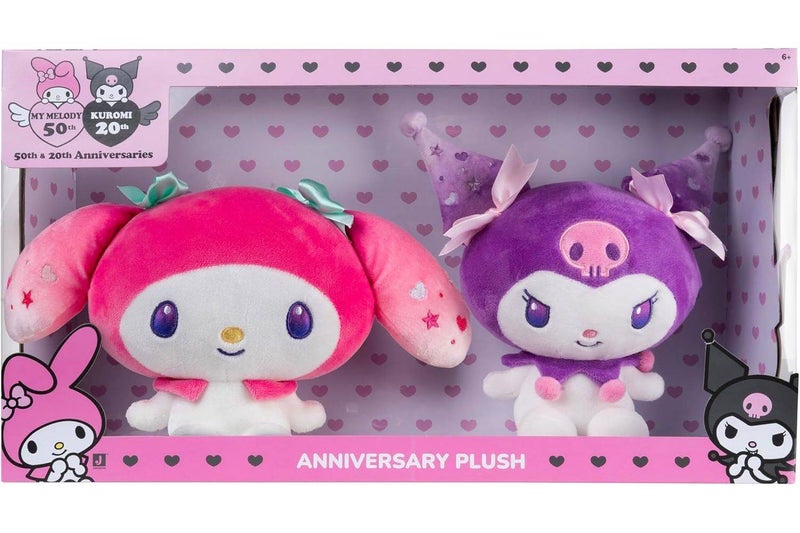 Hello Kitty سانريو هالو كيتي وأصدقائها ميمو 50th الذكرى السنوية وكورومي 20th الذكرى السنوية لعبة محشوة 2-باك (20.32 سم) - Image 1