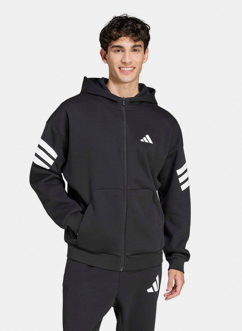 Adidas Future Icons Three Stripes Full-Zip Hoodie - Image 1