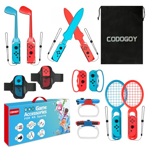 CODOGOY Switch Sports Accessories - CODOGOY 12 in 1 Switch Sports Accessories Bundle for Nintendo Switch Sports,Family Accessories Kit Compatible with Switch/Switch OLED Sports Games - Image 1