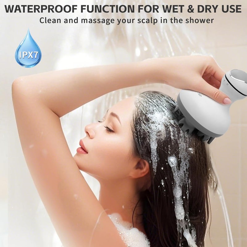 iRest Electric Hair Scalp Massager Rotating Waterproof with 4 Heads 84 NodesHandheld Portable Head Massager for Hair GrowthFullBody Massage and Stress Relax - Image 5