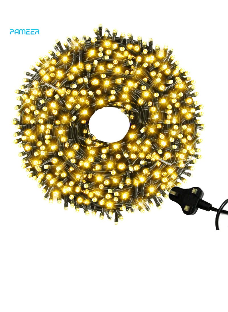 Warm White LED String Lights Black Wire Plug-in 30mtr 300 LEDs String Home Decorative LED Strip for Christmas EID Ramadan Diwali and Wedding Parties Decoration Box Button Control 8 Modes - pzsku/Z85137778B47C53630C14Z/45/_/1695390668/19bc54d3-69c3-4d25-a2e1-d06e70e10982