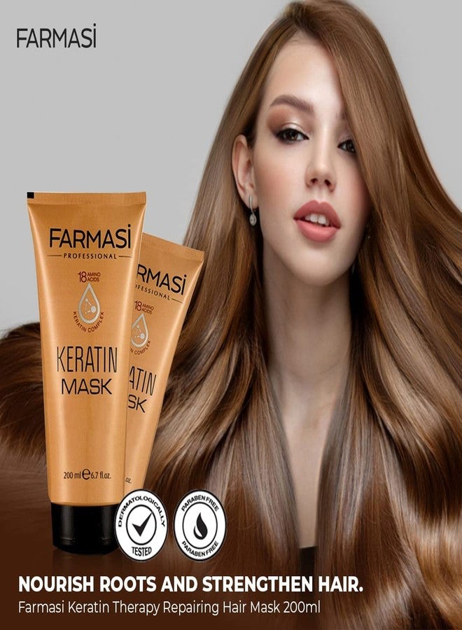 FARMASi Keratin Hair Shampoo and Mask, Smoothing, Silky Repairing Shampoo and Conditioner Hair Mask for Dry Hair 360 ml / 12.2 fl.oz - Image 3