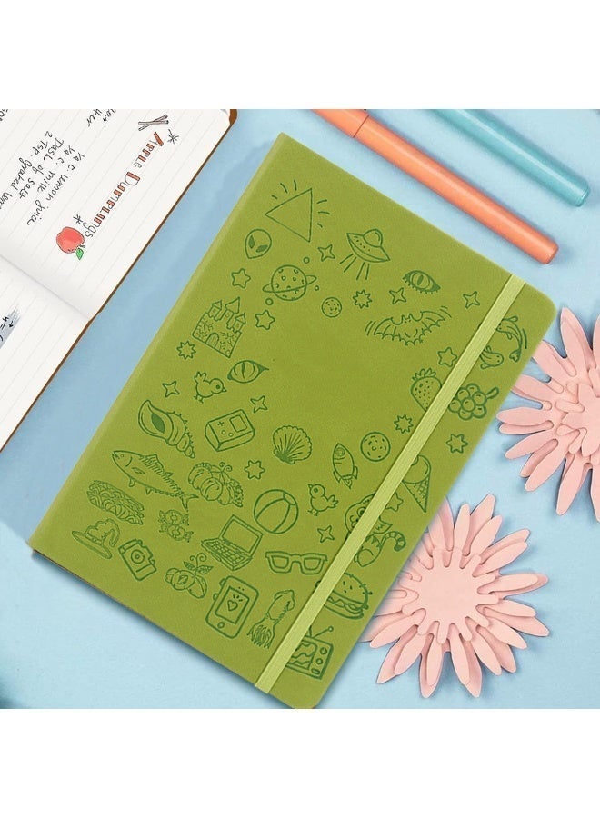 A5 Journal Notebook for Writing, Leather Hardcover Journal Diary 200 Pages for School Office (Green) - Image 1