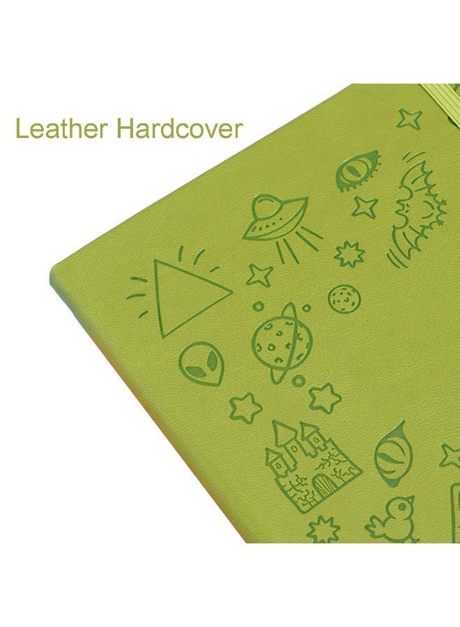 A5 Journal Notebook for Writing, Leather Hardcover Journal Diary 200 Pages for School Office (Green) - Image 3