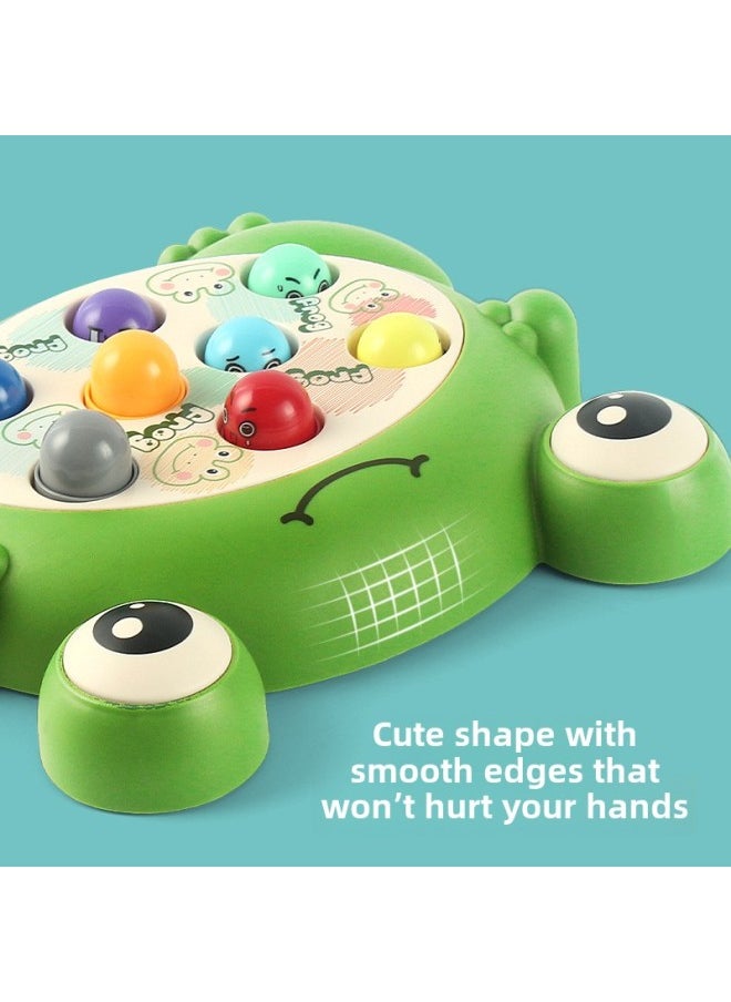 Baby Joy Yap Mouse Children's Toys Puzzle Early Beating Training 1-2 Years Old 3 Game Game Frog Cross Border-Color:Frog Beat Gopher-powder  1 Hammer English Color Box
