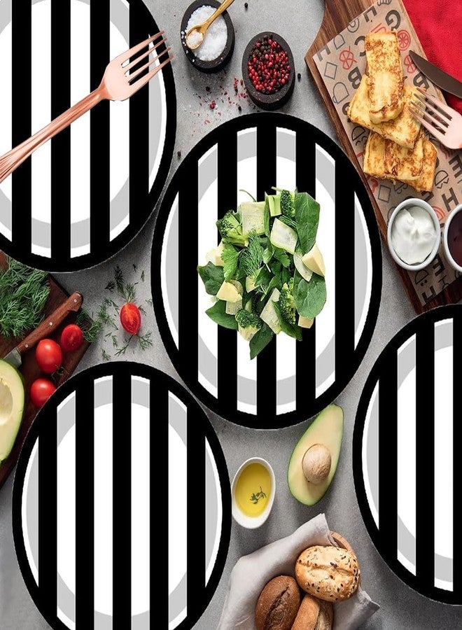 HSPAIDYP 100Pcs Black and White Striped Party Supplies Black and White Tableware Set 9"& 7"Black and White Paper Plates Napkins Cups for Baby Shower Black and White Birthday Decoration Serve25 - Image 2