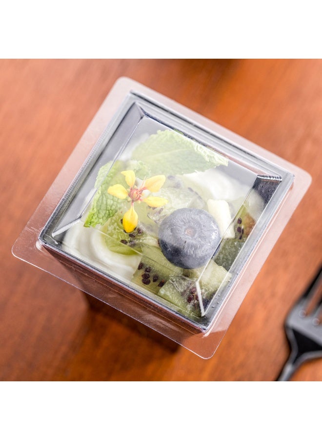 Restaurantware LIDS ONLY: Lids For 4 Ounce Disposable Cups, 100 Plastic Lids For Appetizer Cups - Containers Sold Separately, Sturdy, Clear Plastic Lids For 4 Ounce Dessert Cups, Secure Fit - Image 3