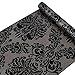 Yifely SimpleLife4U Black Damask Self-Adhesive Shelf Drawer Liner PVC Contact Paper 45x300cm - Image 2