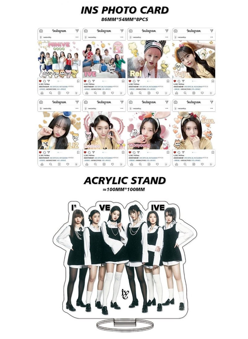 EHOME IVE New Album I’ve IVE Gift Box Set With Lomo Cards, Acrylic Stand, Hand Account Tape, Lanyard, Stickers, Photo Card  - Image 3